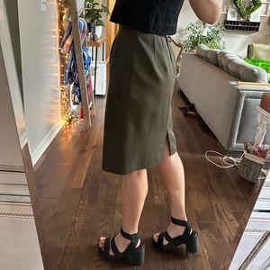 001: Vintage olive green pencil skirt